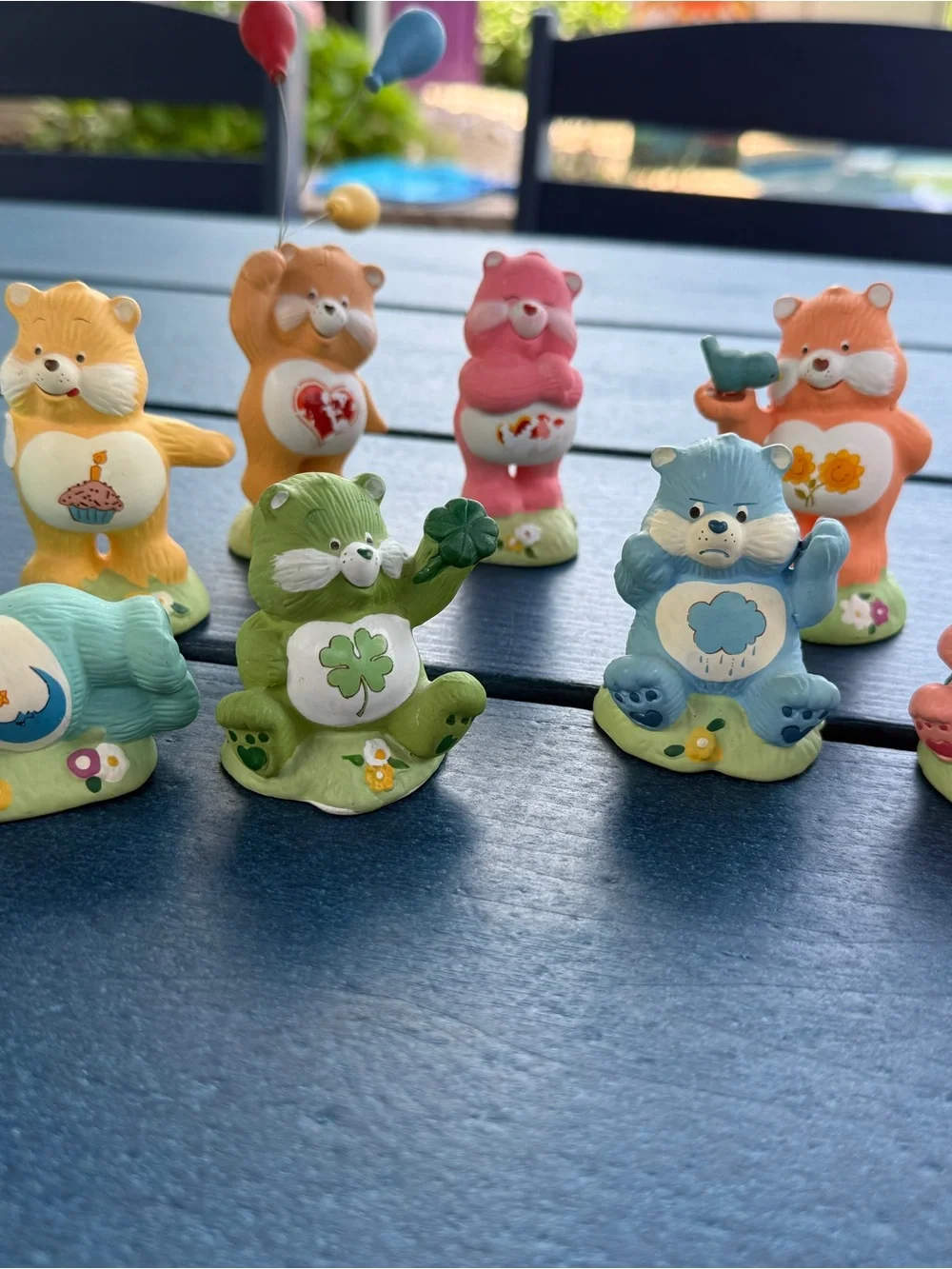 Care Bears Mini Figurine Set in Green, Blue, Pink, Orange, Yellow